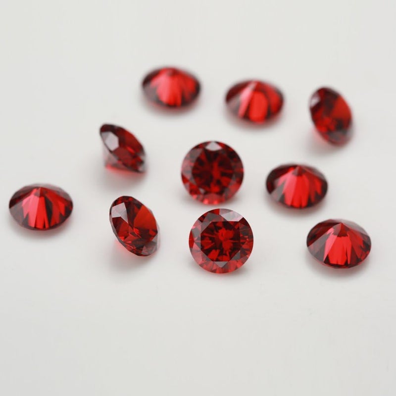 gepas WUZHOUGEMS 1-12mm AAAAA Round Garnet Color Cubic Zirconia Stone Loose CZ Stones For Jewelry Making - Image 4